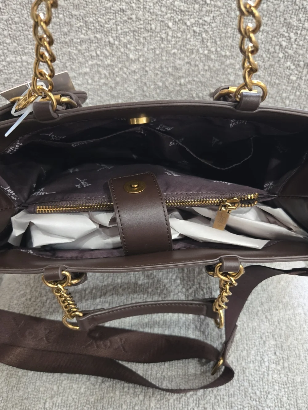 Betsey Johnson Cow Heart-Print Western Tote Handbag